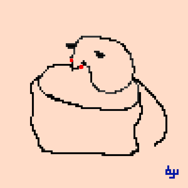 the cake and mouse pixel art by hadakanbonezumi