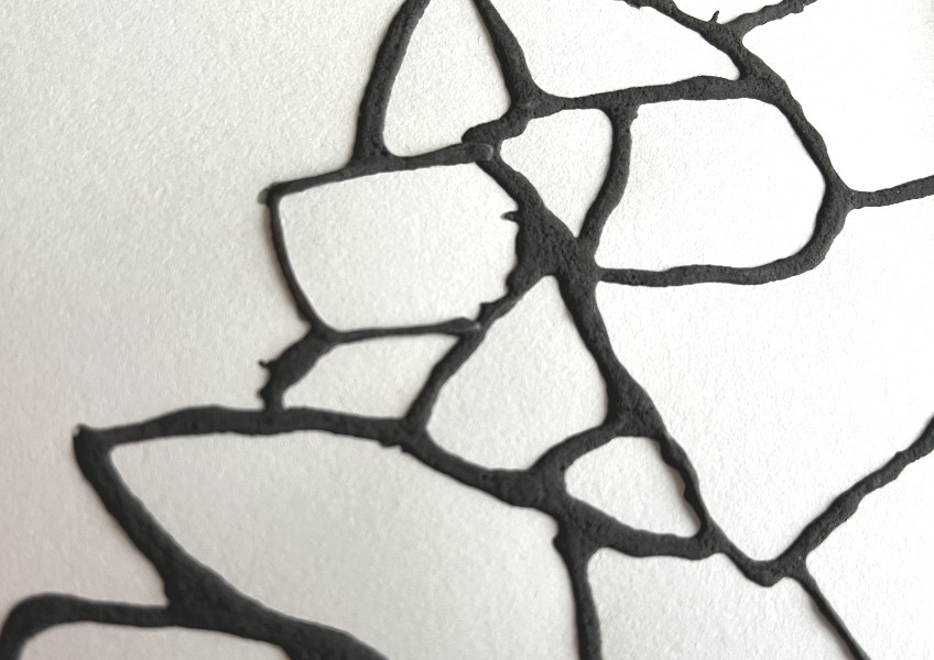 日本のお城の石垣の、絵