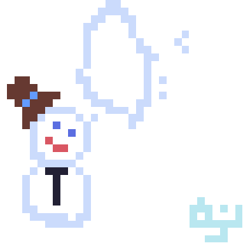 pixel art anime snowman ice for doppecoppe