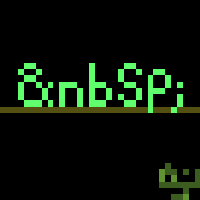 hadakanbonezumi as DoppeCoppe "Non-Breaking Space" pixel art.