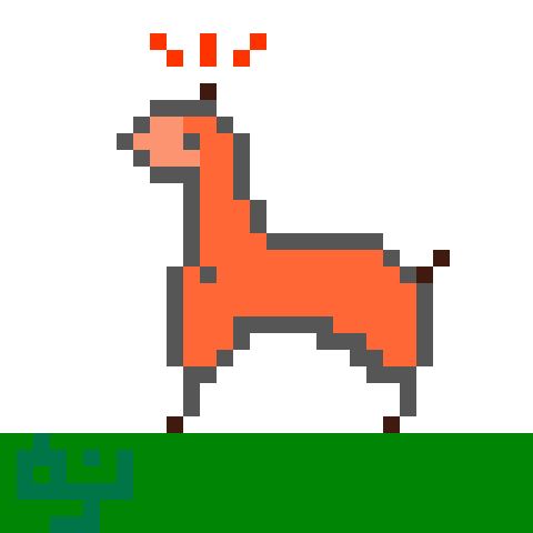 hadakanbonezumi-arts-DoppeCoppe llama pixel art