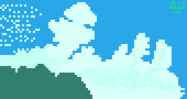 hadakanbonezumi-as DoppeCoppe Ship-view cloud iland pixe art