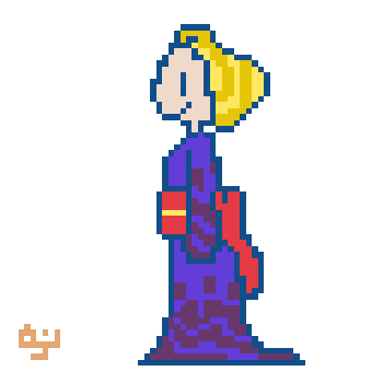 hadakanbonezumi as DoppeCoppe pixel art, Kimono, Japanese style, kawaii original character, Kimono woman