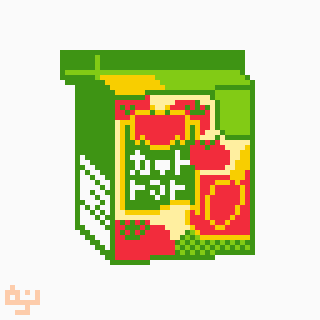 A pixel art illustration of a square pack of diced tomatoes.