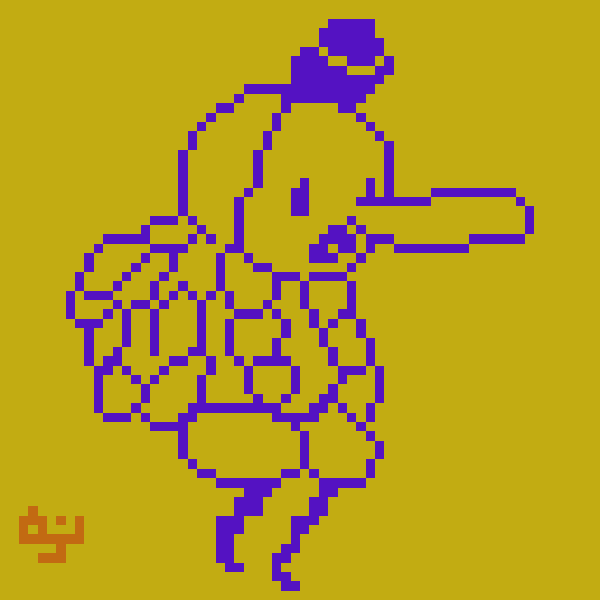 Pixel art of a Tengu